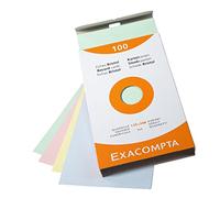 Exacompta - Réf. 13273E - Étui de 100 fiches bristol quadrillées 5x5 non perforées - format 125 x 200 mm - compatibles avec imprimante jet d'encre, laser et photocopieur - couleurs assorties