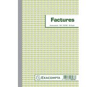 Exacompta - Réf. 13278SE - Lot de 5 manifolds FACTURES - sous film - 50 feuillets numérotés et autocopiants - duplicatas (1 original + 1 copie) - format 210 x 148 mm - fabriqué en France