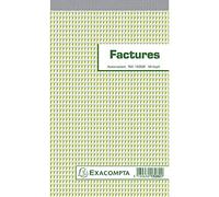 Exacompta - Réf. 13282E - 1 Manifold FACTURES - avec mention TVA - 50 feuillets numérotés et autocopiants - duplicatas (1 original + 1 copie) - format 220 x 135 mm - collé en tête