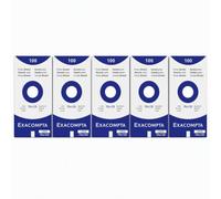 Exacompta - Réf. 13301E - Pack Flashcards de 5 Étuis de 100 fiches bristol unies non perforées - format 75 x 125 mm - compatibles avec imprimante jet d'encre, laser et photocopieur - blanc