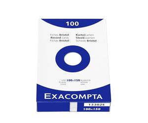 Exacompta - Réf. 13302E - Carton de 10 étuis de 100 fiches bristol unies non perforées - format 100 x 150 mm - compatibles avec imprimante jet d'encre, laser et photocopieur - couleur blanc