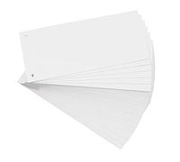 Exacompta - Réf. 13305B - Paquet de 100 fiches intercalaires horizontales unies perforées - séparateur pour classeur ou classeur à levier - sous film - format 105 x 240 mm - couleur blanc