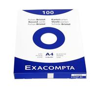 Exacompta - Réf. 13306SE - Lot de 2 étuis de 100 fiches bristol unies non perforées - format 210 x 297 mm - compatibles avec imprimante jet d'encre, laser et photocopieur - couleur blanc