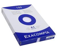 Exacompta - Réf. 13308E - Pack Bureau de 5 Étuis de 100 fiches bristol unies non perforées - format 148 x 210 mm - compatibles avec imprimante jet d'encre, laser et photocopieur - blanc