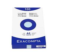 Exacompta - Réf. 13318B - Étui de 100 fiches bristol unies non perforées - format 148 x 210 mm - compatibles avec imprimante jet d'encre, laser et photocopieur - couleur azur