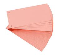 Exacompta - Réf. 13335B - Paquet de 100 fiches intercalaires horizontales unies perforées - séparateur pour classeur ou classeur à levier - sous film - format 105 x 240 mm - couleur rose