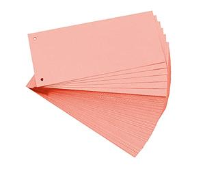 Exacompta - Réf. 13335B - Paquet de 100 fiches intercalaires horizontales unies perforées - séparateur pour classeur ou classeur à levier - sous film - format 105 x 240 mm - couleur rose