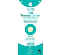 Exacompta - Réf. 13345B - Carton de 12 paquets de 100 fiches intercalaires horizontales unies perforées - 105x240mm - Vert