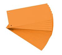 Exacompta - Réf. 13365B - Paquet de 100 fiches intercalaires horizontales unies perforées - séparateur pour classeur ou classeur à levier - sous film - format 105 x 240 mm - couleur orange