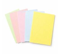Exacompta - Réf. 13378E - Pack A5 color de 3 Étuis de 100 fiches bristol quadrillées 5x5 non perforées - format 148x210mm - compatibles avec imprimante jet d'encre, laser et photocopieur - assorties