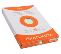 Exacompta - Réf. 13378E - Pack A5 color de 4 Étuis de 100 fiches bristol quadrillées 5x5 non perforées - format 148x210mm - compatibles avec imprimante jet d'encre, laser et photocopieur - assorties