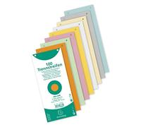 Exacompta - Réf. 13395B - Paquet de 100 fiches intercalaires horizontales unies perforées - séparateur pour classeur ou classeur à levier - sous film - format 105 x 240 mm - 8 couleurs assorties