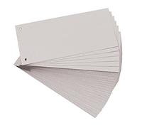 Exacompta - Réf. 13485B - Paquet de 100 fiches intercalaires horizontales unies perforées Forever - séparateur pour classeur ou classeur à levier - sous film - format 105 x 240 mm - couleur gris