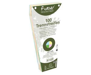 Exacompta - Réf. 13595E - Carton de 6 paquets de 100 fiches intercalaires trapézoïdales unies perforées Forever - 105x240mm - Couleurs assorties
