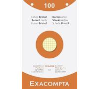 Exacompta - Réf. 13653E - Carton de 12 étuis de 100 fiches bristol quadrillées 5x5 perforées - format 125 x 200mm - compatibles avec imprimante jet d'encre, laser et photocopieur - couleurs assorties