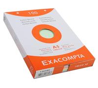 Exacompta 13658e Etui 100 Fiches Bristol 4 Coloris Assortis Bleu/Jaune/Vert/Rose 148/210 5x5 Perforée