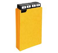 Exacompta - Réf. 13748E - Paquet de 24 guides alphabétiques en carte lustée à onglets métalliques 25 mm noirs - pour boites à fiche - convient pour classement de fiches vertical format 210x148mm