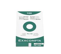 Exacompta - Réf. 13801X - Carton de 10 étuis de 100 fiches bristol lignées non perforées - format 75 x 125 mm - compatibles avec imprimante jet d'encre, laser et photocopieur - blanc