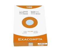 Exacompta - Réf. 13853X - Étui de 100 fiches bristol lignées non perforées - format 125 x 200 mm - compatibles avec imprimante jet d'encre, laser et photocopieur - couleurs assorties