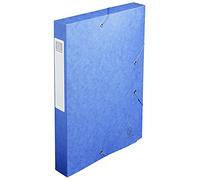 Exacompta - Réf. 14005H - 10 boites de classement avec élastiques CARTOBOX - livrées à plat - dos de 4 cm - carte lustrée 7/10ème - 600g/m² - dimensions 25x33cm - format à classer A4 - coloris bleu