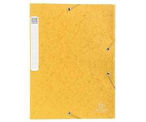 Exacompta - Réf. 14006H - 1 boîte de classement avec élastiques CARTOBOX - Livrée à plat - Dos de 4 cm - Carte lustrée 7/10ème - 600g/m² - Dimensions 25x33cm - Format à classer A4 - Coloris jaune