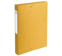 Exacompta - Réf. 14006H - 10 boites de classement avec élastiques CARTOBOX - livrées à plat - dos de 4 cm - carte lustrée 7/10ème - 600g/m² - dimensions 25x33cm - format à classer A4 - coloris jaune