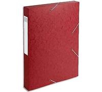 Exacompta - Réf. 14009H - 1 boîte de classement avec élastiques CARTOBOX - Livrée à plat - Dos de 4 cm - Carte lustrée 7/10ème - 600g/m² - Dimensions 25x33cm - Format à classer A4 - Coloris rouge