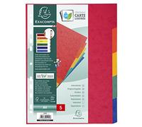 Exacompta - Réf. 1405E - Intercalaires en véritable carte lustrée souple 225g/m2 FSC® avec 5 onglets neutres - Format à classer A4 - Dimensions 22,5 x 29,7 cm - couleurs assorties