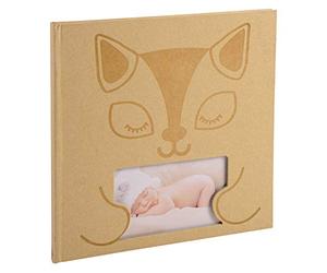 Exacompta - Réf. 14562E - 1 Album photos livre 30 pages blanches ZEPHIRE - Format 25x25cm - couverture papier Beige motif CHAT - effet bi-matière - 60 photos