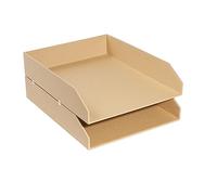 Exacompta - Réf. 14602E - Lot de 2 corbeilles à courrier Office By Me - pour document au format A4+ - dimensions 13 x 26 x 33,7 cm - équipées de petits patins anti-dérapants - couleur beige