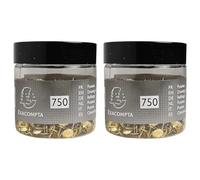 Exacompta - Réf. 14768E - Boîte de 750 punaises - Hauteur de la Pointe 9 mm - Diamètre 9,5 mm - pour Fixer Cartes, Photos, Posters, Documents, Cadres, guirlandes - Couleur Laiton (Lot de 2)