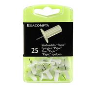 Exacompta - Réf. 14900E - Boîte de 25 épingles d'affichage Papic - Hauteur de la pointe 7 mm - Diamètre 10 mm - Pour fixer cartes, photos, documents, cadres, guirlandes - Couleur blanc