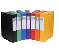 Exacompta - Réf. 16000H - 10 boites de classement avec élastiques CARTOBOX - livrées à plat - dos de 6 cm - carte lustrée 7/10ème - 600g/m² - dimensions 25x33cm - format à classer A4 - 7 couleurs assorties