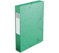 Exacompta - Réf. 16003H - 1 boîte de classement avec élastiques CARTOBOX - Livrée à plat - Dos de 6 cm - Carte lustrée 7/10ème - 600g/m² - Dimensions 25x33cm - Format à classer A4 - Coloris vert