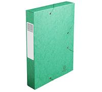 Exacompta - Réf. 16003H - 10 Boites de Classement avec élastiques Caerobox - Livrées à Plat - dos de 60 mm - carte lustrée 7/10ème - 600 g/m² - Dimensions 25 x 33 cm - Format à Classer A4 - Coloris Vert
