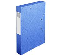 Exacompta - Réf. 16005H - 10 boites de classement avec élastiques CARTOBOX - livrées à plat - dos de 6 cm - carte lustrée 7/10ème - 600g/m² - dimensions 25x33cm - format à classer A4 - coloris bleu