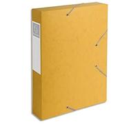 Exacompta - Réf. 16006H - 1 boîte de classement avec élastiques CARTOBOX - livrée à plat - Dos de 6 cm - carte lustrée 7/10ème - 600g/m2 - dimensions 25x33 cm - format à classer A4 - coloris jaune
