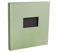 Exacompta - Réf. 16009E - Album photos livre PRESTIGE - 60 pages noires - feuillets intercalaires cristal - 300 photos - 29 x 32 cm - couverture papier pelliculé - grain imitation croco vert