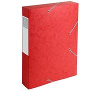 Exacompta - Réf. 16009H - 10 boites de classement avec élastiques CARTOBOX - livrées à plat - dos de 6 cm - carte lustrée 7/10ème - 600g/m² - dimensions 25x33cm - format à classer A4 - coloris rouge