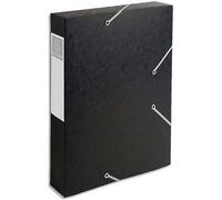 Exacompta - Réf. 16016H - 1 boite de classement avec élastiques CARTOBOX - livrée à plat - dos de 6 cm - carte lustrée 7/10ème - 600g/m² - dimensions 25x33cm - format à classer A4 - coloris noir