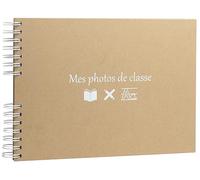 Exacompta - Réf. 16029E - Album photos spiralé classe - 50 photos de classe ou 150 photos 10 x 15 cm - 50 pages blanches - format 32 x 22 cm - couverture en kraft avec marquage blanc