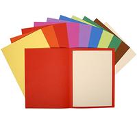 Exacompta - Réf. 160300E - Paquet de 10 chemises rigides FLASH 220 g/m2 aux teintes vives - 100% recyclées et certifiées Ange Bleu - dimensions 24x32 cm pour format A4 - 10 couleurs assorties