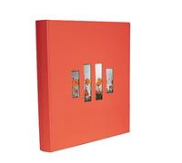 Exacompta - Réf. 16077E - Album photos livre MILANO - 300 photos - 60 pages noires - format 29 x 32 cm - couverture en papier rouge effet textile - fenêtre de personnalisation - certifié FSC