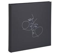 Exacompta - Réf. 16078E - Album photos livre ART - 300 photos - 60 pages noires - format 29 x 32 cm - couverture en simili-cuir noir mat avec un marquage brillant