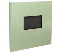 Exacompta - Réf. 16109E - Album photos livre PRESTIGE - 30 pages noires - 60 photos - format 25 x 25 cm - couverture papier pelliculé - grain imitation croco Vert