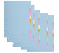 Exacompta - Réf. 1610SE - Pack de 5 jeux d'intercalaires en carte pastel recy 170g/m2 avec 10 onglets neutres - Format à classer A4 - Dimensions 22,5 x 29,7 cm - Forever