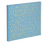 Exacompta - Réf. 16391E - Album photos livre PLUM' - 60 photos - 30 pages blanches - format 25 x 25 cm - couverture en papier simili-cuir vert turquoise - marquage pois dorés en relief et inscription