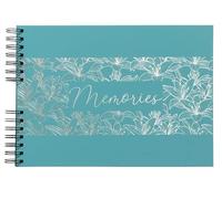 Exacompta - Réf. 16491E - Album photos à spirales TITANE - 50 pages noires - 150 photos - format 32 x 22 cm - couverture en papier pelliculé soft touch - Titane Turquoise