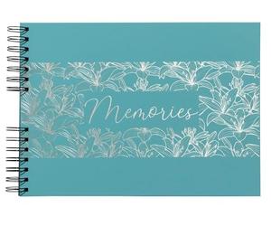 Exacompta - Réf. 16491E - Album photos à spirales TITANE - 50 pages noires - 150 photos - format 32 x 22 cm - couverture en papier pelliculé soft touch - Titane Turquoise