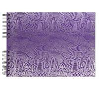 Exacompta - Réf. 16503E - 1 Album photo à spirales Japan - 150 photos - 50 pages noires - format 32 x 22 cm - couverture recouverte de papier effet textile violet